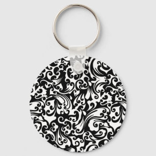 Llavero Diseño de fondo abstracto blanco negro lindo