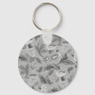 Llavero Diseño de fondo floral gris blanco lindo All-Over-