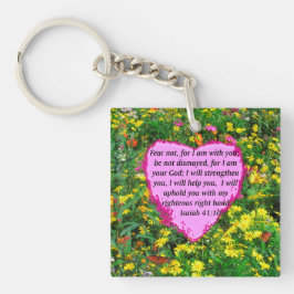 LLAVERO DISEÑO DE FOTOS DE FLORES SALVAJES ISAIAH 41:10