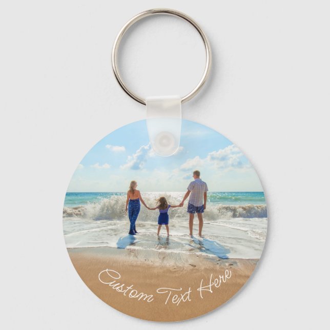 Llavero Diseño de fotos de personalizado y de texto (Reverso )