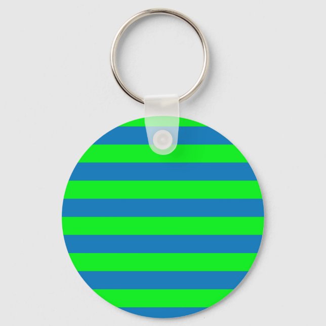 Llavero Diseño de franjas azules y verdes (Anverso)