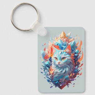 Llavero Diseño de gato de fuego y hielo creativo