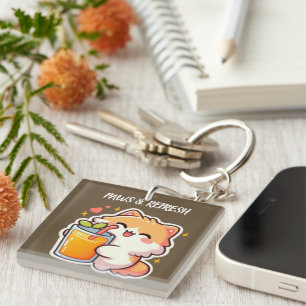 Llavero Diseño de gato lindo personalizado Patas y Refresc