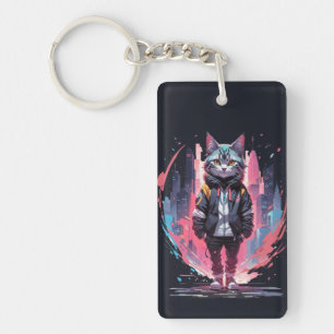 Llavero Diseño de gato lindo y elegante