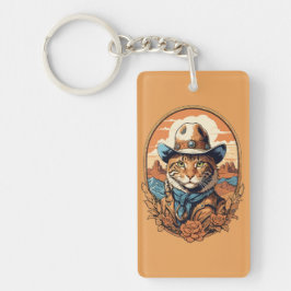 Llavero Diseño de Gato Vaquero Antiguo