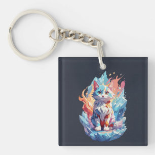 Llavero Diseño de gatos con fantasía de cristal