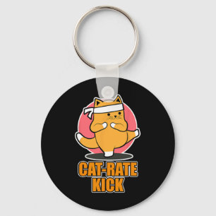 Llavero Diseño de gatos de karate para fanáticos deportivo