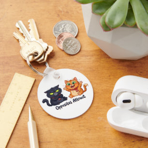 Llavero Diseño de gatos lindos que atraen opuestos