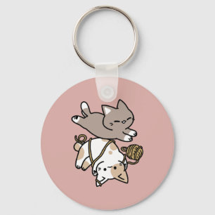 Llavero Diseño de gatos lindos y juguetones – Arte diverti