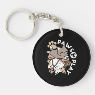 Llavero Diseño de gatos lindos y juguetones – Arte diverti