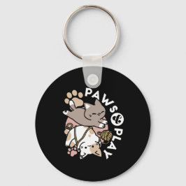 Llavero Diseño de gatos lindos y juguetones – Arte diverti