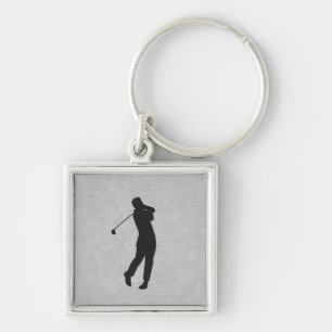 Llavero Diseño de golfista de cuero