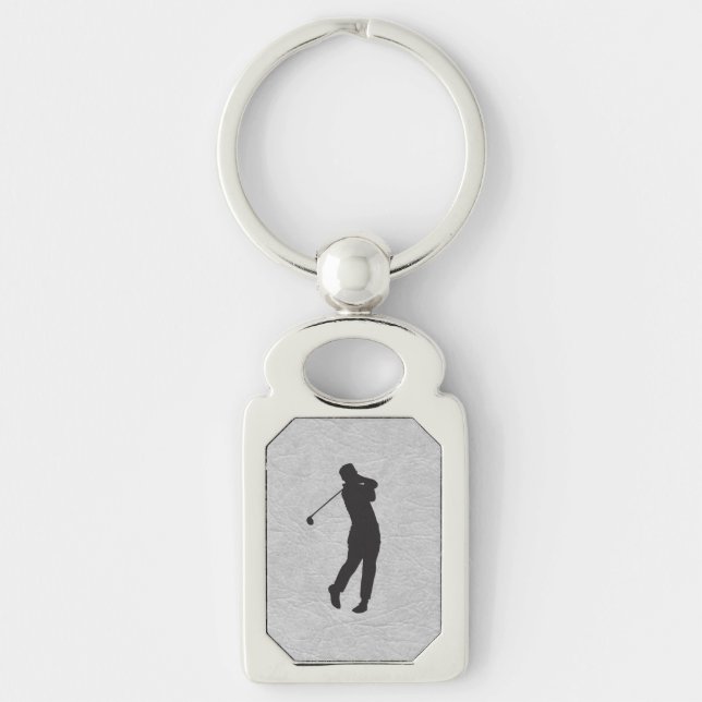 Llavero Diseño de golfista de cuero (Anverso)