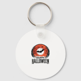 Llavero Diseño de grabado de murciélago lunar de Halloween