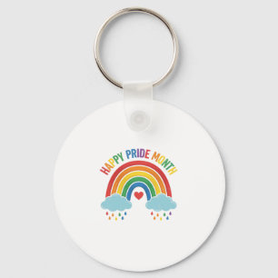 Llavero Diseño de grabado vintage de arcoíris del mes del