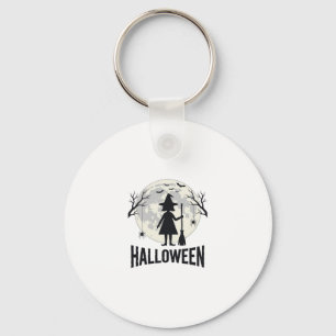 Llavero Diseño de grabado vintage de bruja de Halloween Lu