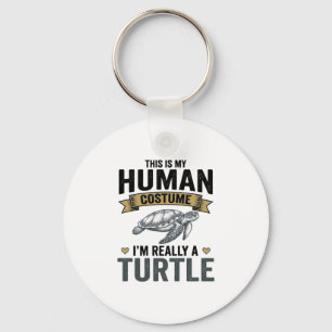 Llavero Diseño de grabado vintage de disfraz de tortuga di