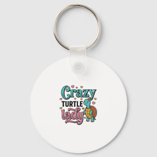 Llavero Diseño de grabado vintage de la loca señora tortug