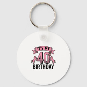 Llavero Diseño de grabado vintage de unicornio para cumple