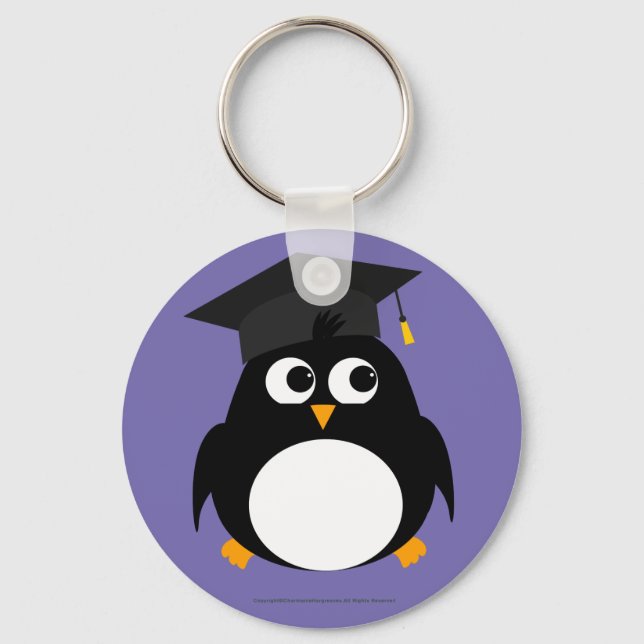 Llavero Diseño de Graduación de Pingüino - Anillo de clave (Anverso)