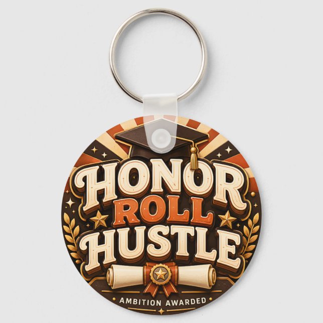 Llavero Diseño de graduación Honor Roll Hustle (Anverso)