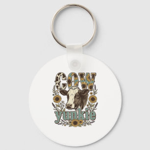 Llavero Diseño de granja de girasoles de vaca vintage Yunk