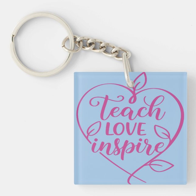 Llavero Diseño de guiones inspiradores de amor de enseñanz (Frente)