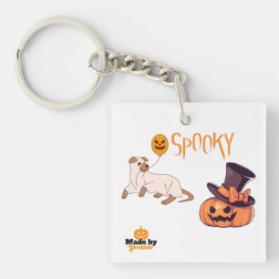 Llavero Diseño de Halloween con fantasía de perro y calaba