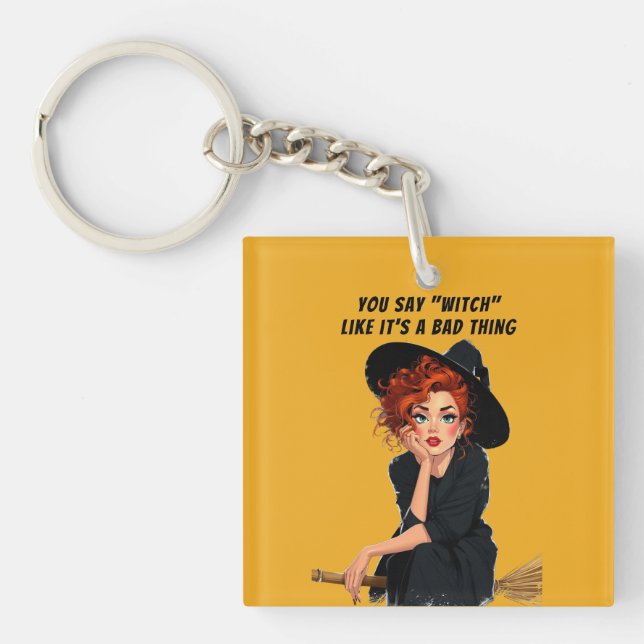 Llavero Diseño de Halloween de Brujas Sassy (Frente)