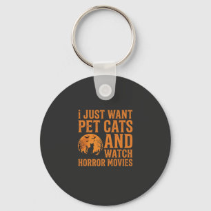 Llavero Diseño de Halloween Películas de Terror Gatos Domé