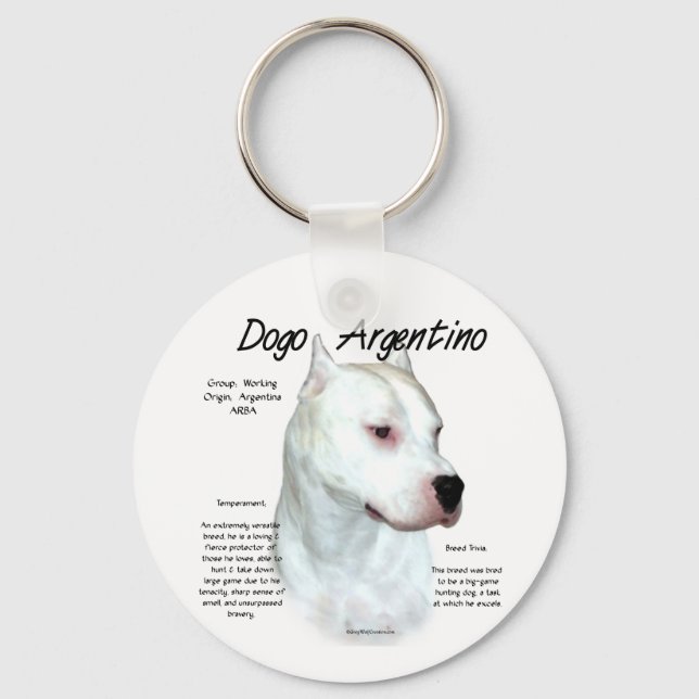 Llavero Diseño de historia de Dogo Argentino (Anverso)