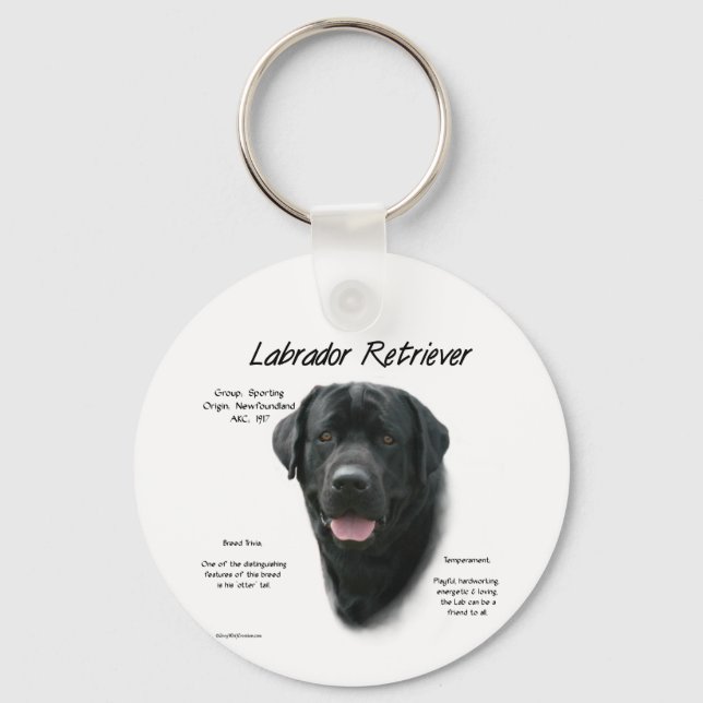 Llavero Diseño de historial de Labrador Retriever (blk) (Anverso)