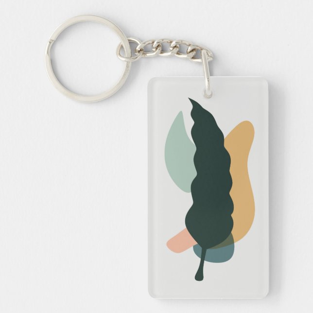 Llavero Diseño de hoja abstracta (Frente)