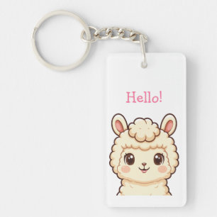 Llavero Diseño de ilustración de llama linda
