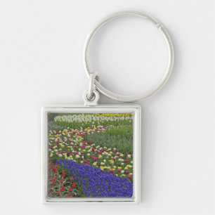 Llavero Diseño de jardín de jacinto de uva y tulipanes,