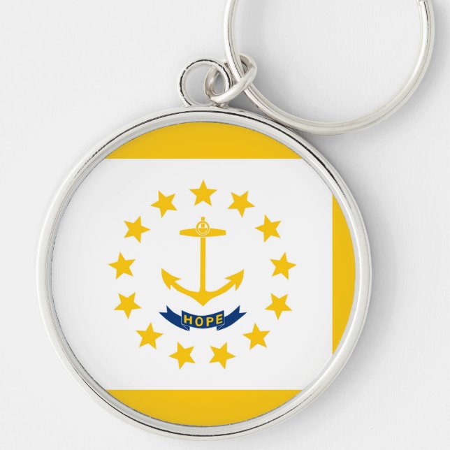 Llavero Diseño de la bandera del estado de Rhode Island (Frente)