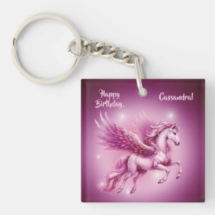 Llavero Diseño de la fantasía de Birday Pink Pegasus