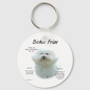 Llavero Diseño de la historia de Bichon Frise