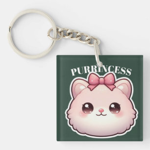 Llavero Diseño de lazo rosa lindo de gatita Princesa Purr