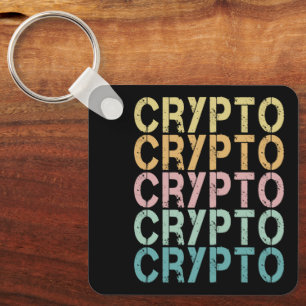 Llavero Diseño De Letras De Cripto Retro Para Criptodivisa