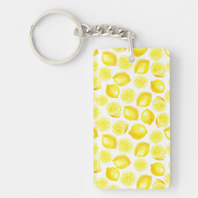 Llavero Diseño de limones acuarelas (Frente)