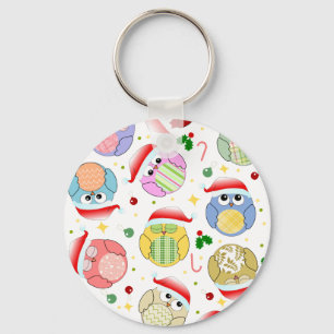 Llavero Diseño de los búhos del navidad