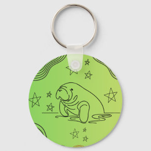 Llavero Diseño de manatí en la cadena de claves