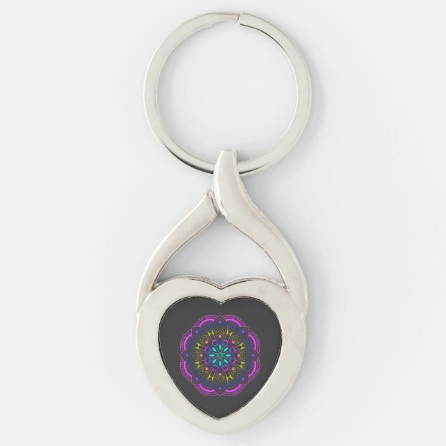 Llavero Diseño de Mandala fresco (Anverso)
