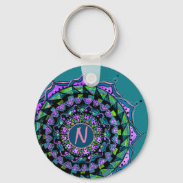 Llavero Diseño de Mandala inicial de personalizado