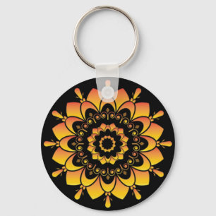 Llavero Diseño de Mandala Único Dorado