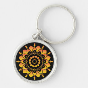 Llavero Diseño de Mandala Único Dorado