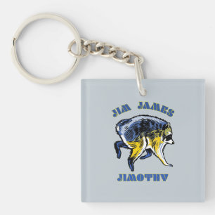Llavero Diseño de Mapache Pop Art Jim James Jimothy