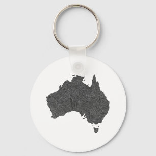 Llavero Diseño de mapas de Australia con fronteras ocultas