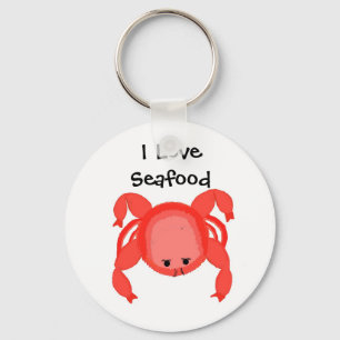 Llavero Diseño de mariscos de cangrejo rojo